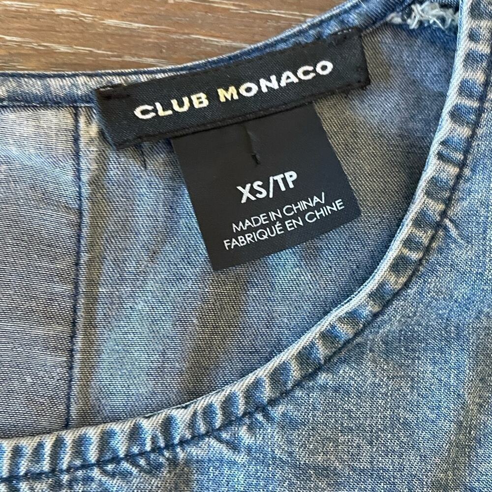 CLUB MONACO Denim Lyocell Shirt Top size XS - Picture 7 of 10